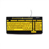 Clavier noir à touches jaune à gros caractères avec fil